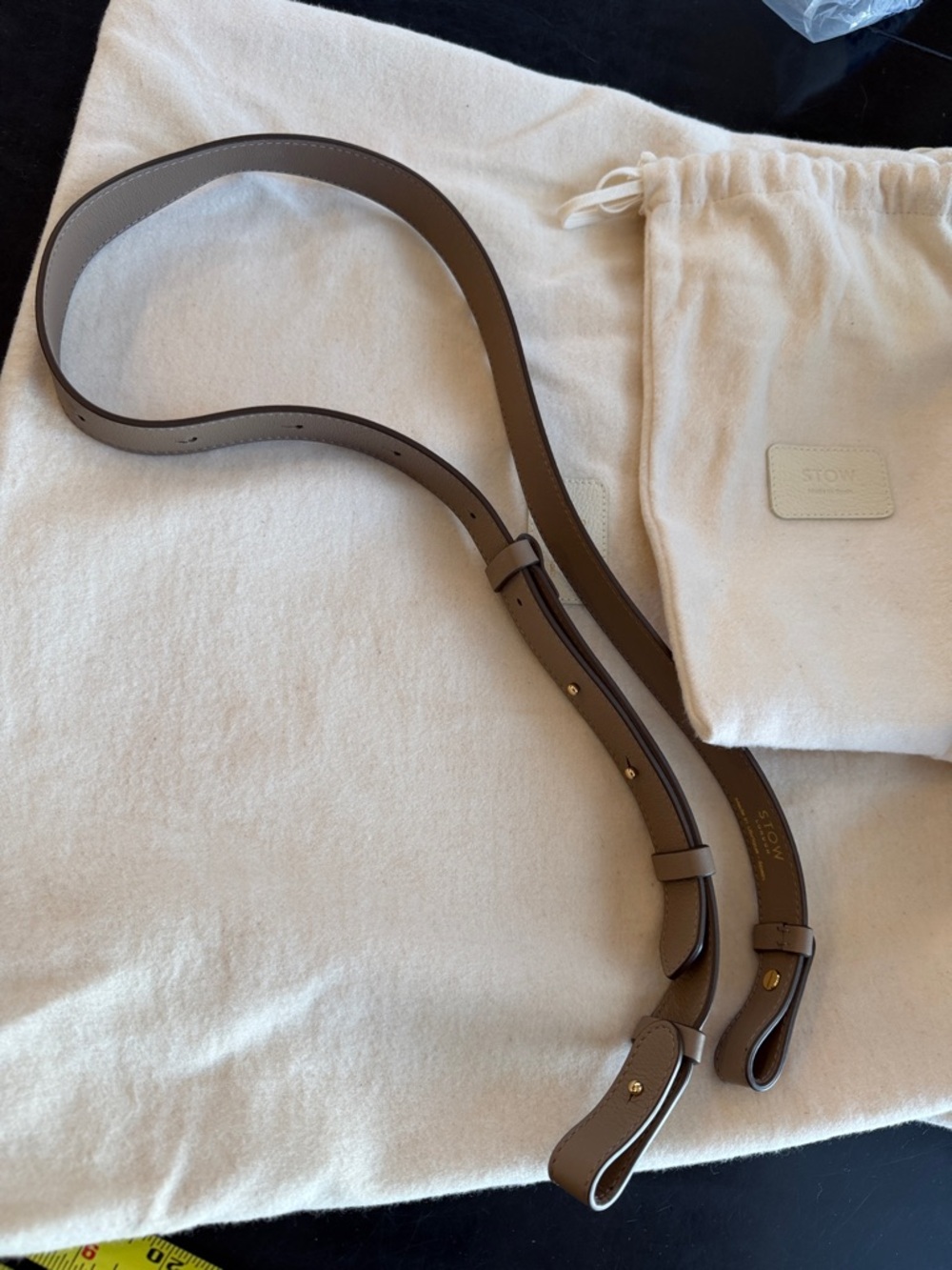STOW London Beth Shoulder Bag WITH Crossbody Strap Warm Taupe - Picture 9 of 16